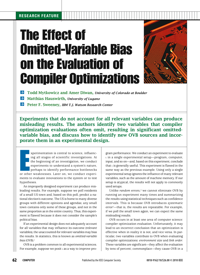 The Effect of Omitted-Variable Bias on the Evaluation of Compiler Optimizations