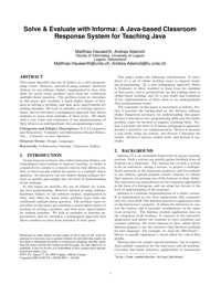 Solve & Evaluate with Informa: A Java-based Classroom Response System for Teaching Java